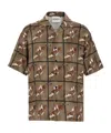 Iceberg Viscose Shirt Graphic Print Short Sleeves In Brown