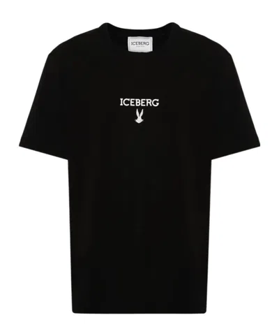 Iceberg Logo-print Cotton T-shirt In Black