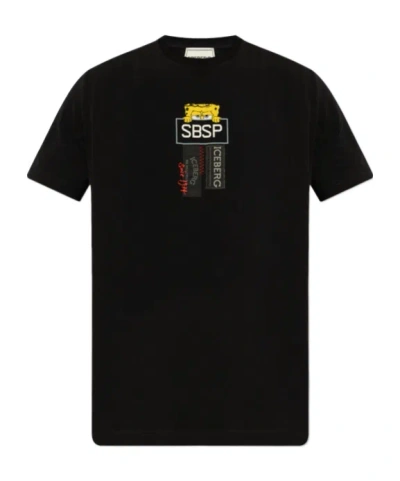 Iceberg Short-sleeved T-shirt In Black