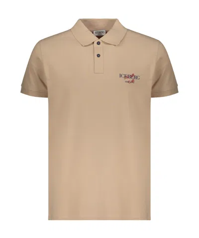 Iceberg Short-sleeved Polo Shirt With A Logo In Neutral