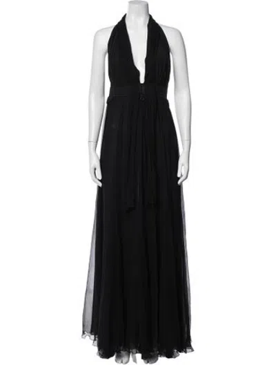 Pre-owned Iceberg Silk Long Dress In Black