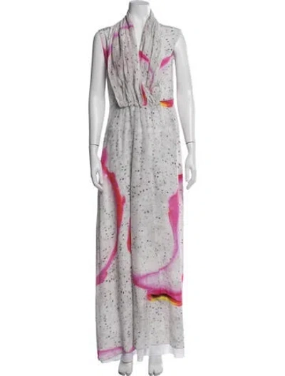 Pre-owned Iceberg Silk Long Dress In Purple