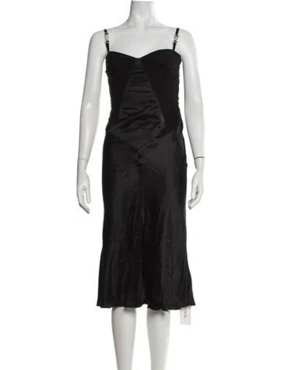 Pre-owned Iceberg Silk Midi Length Dress In Black
