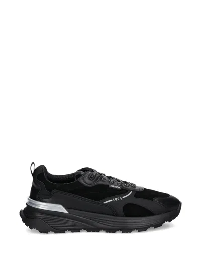 Iceberg Silver-tone Panel Sneakers In Black
