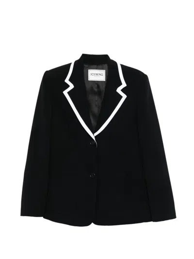 Iceberg Single-breasted Blazer In Black