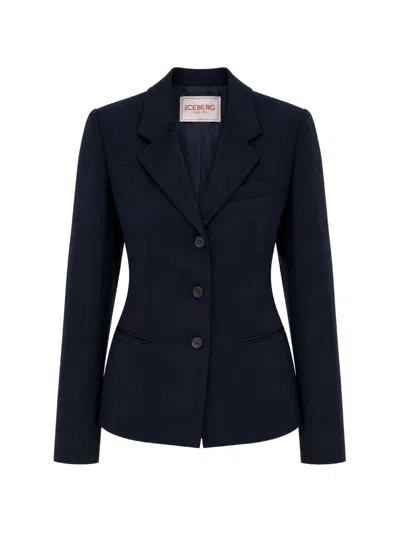 Iceberg Single-breasted Tailored Blazer In Blue