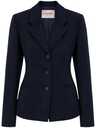 Iceberg Single-breasted Tailored Notched Lapel Blazer In Black