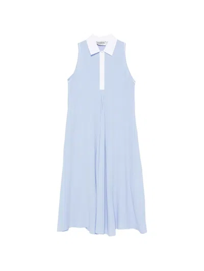 Iceberg Sleeveless Contrast-collar Dress In Blue