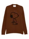 Iceberg Snoopy-motif Wool-alpaca Blend Sweater In Brown