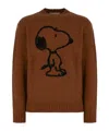 Iceberg Snoopy-motif Wool-alpaca Blend Sweater In Brown