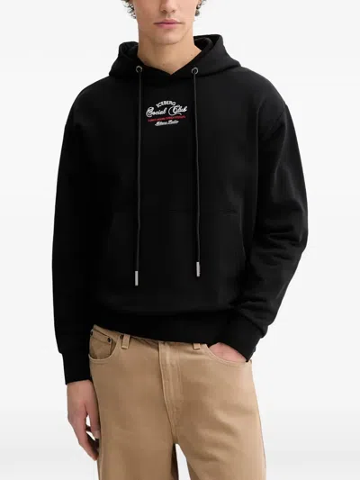 Iceberg Social Club Cotton Hoodie In Black