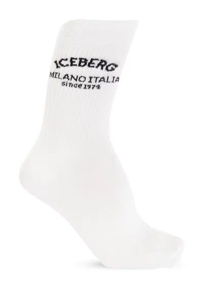 Iceberg Socks With Logo In White