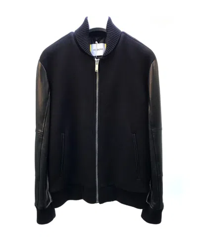 Iceberg Splicing Details Baseball Jacket In Black