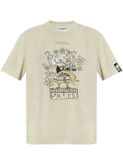 Iceberg Sponge Bob-print T-shirt In Neutrals