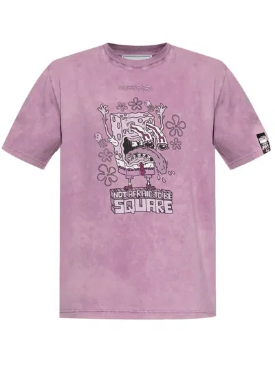 Iceberg Sponge Bob-print T-shirt In Purple