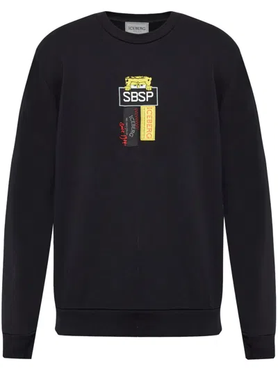 Iceberg Spongebob-print Sweatshirt In Black