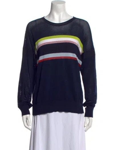 Pre-owned Iceberg Striped Crew Neck Sweater In Blue