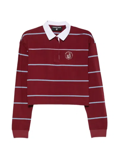 Iceberg Striped Crystal-embellished Polo Shirt In Red