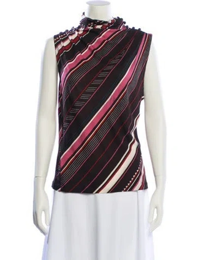 Pre-owned Iceberg Striped Mock Neck Top In Multi