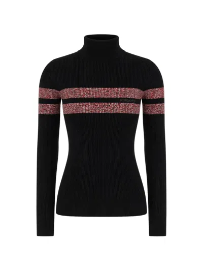 Iceberg Striped Ribbed-knit Sweater In Black