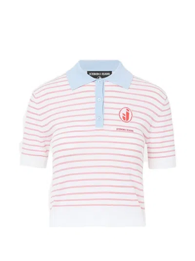 Iceberg Striped Short-sleeve Slim-fit Polo Shirt In Multi