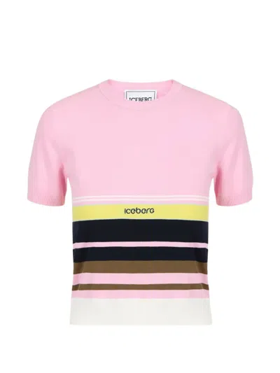 Iceberg Striped T-shirt In Pink