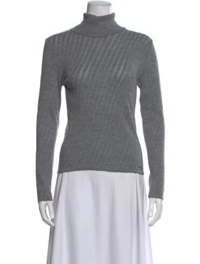 Pre-owned Iceberg Striped Turtleneck Sweater In Grey