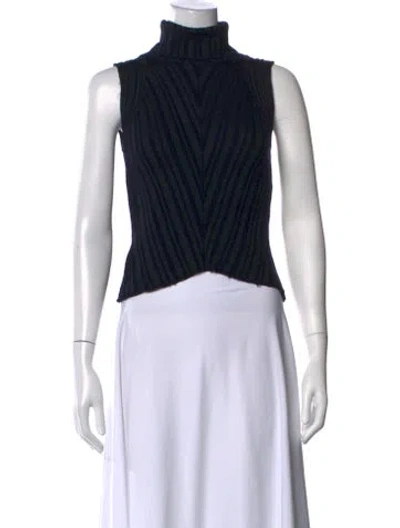 Pre-owned Iceberg Striped Turtleneck Top In Blue