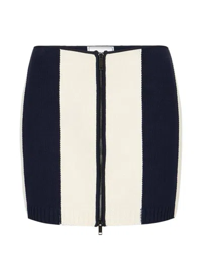 Iceberg Striped Zip-front Mini Skirt In Blue