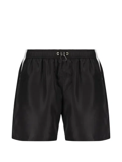 Iceberg Stripe-detail Swim Shorts In Black
