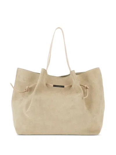 Iceberg Suede Tote Bag In Neutrals