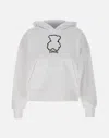 Iceberg White Cotton Hoodie With Pouch Pocket In White