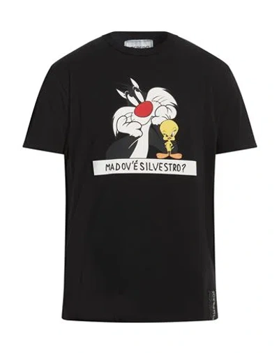Iceberg T-shirt Jersey Looney Tunes Man T-shirt Black Size Xl Cotton, Elastane