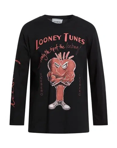 Iceberg T-shirt Jersey Looney Tunes Man T-shirt Black Size Xxl Cotton