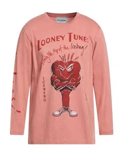 Iceberg T-shirt Jersey Looney Tunes Man T-shirt Salmon Pink Size Xl Cotton