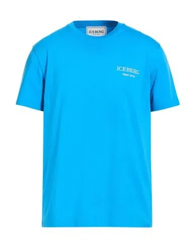 Iceberg T-shirt Jersey Man T-shirt Azure Size Xl Cotton In Blue