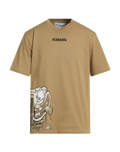 Iceberg T-shirt Jersey Man T-shirt Beige Size L Cotton In Neutral
