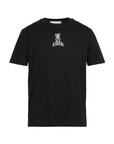 Iceberg T-shirt Jersey Man T-shirt Black Size L Cotton