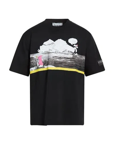 Iceberg T-shirt Jersey Man T-shirt Black Size Xl Cotton