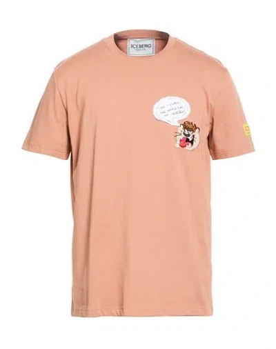 Iceberg T-shirt Jersey Man T-shirt Camel Size Xl Cotton In Pink