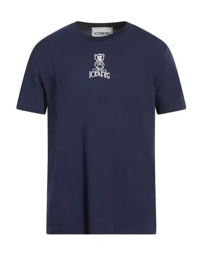 Iceberg T-shirt Jersey Man T-shirt Midnight Blue Size M Cotton