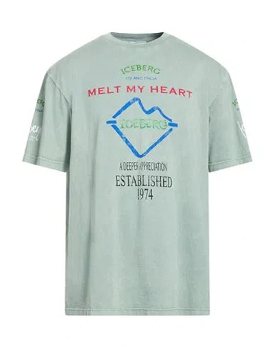 Iceberg T-shirt Jersey Man T-shirt Sage Green Size Xl Cotton