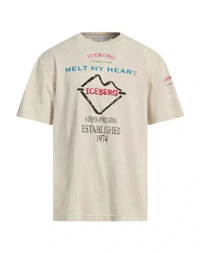 Iceberg T-shirt Jersey Man T-shirt Sand Size Xl Cotton In Neutral