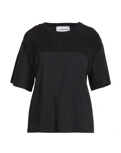 Iceberg T-shirt Jersey Woman T-shirt Black Size Xl Cotton