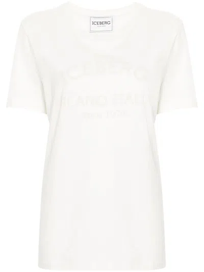 Iceberg Logo-print Cotton T-shirt In Neutrals