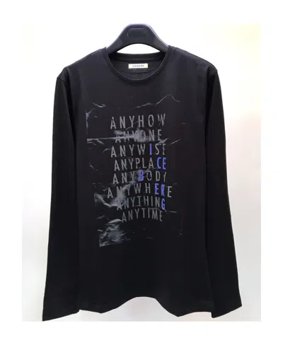 Iceberg T-shirt With Round Neck And Long Sleeves In Black