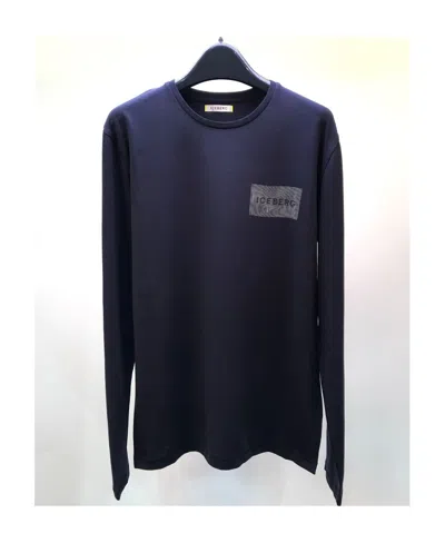 Iceberg T-shirt With Round Neck And Long Sleeves In Black