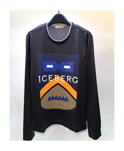 Iceberg T-shirt With Round Neck And Long Sleeves In Black