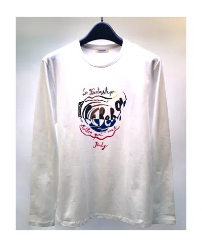 Iceberg T-shirt With Round Neck And Long Sleeves In White
