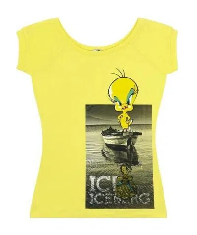 Iceberg T-shirt With Round Neck And Short Sleeves In Yellow